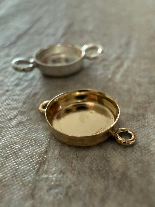 silver and Gold Memorial Bracelet Connector Charms