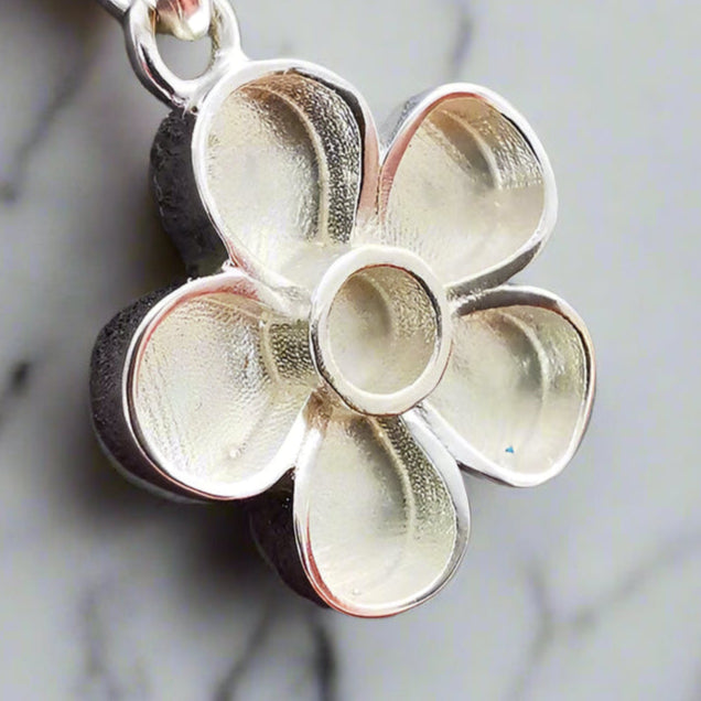 Silver Flower Memorial Charm