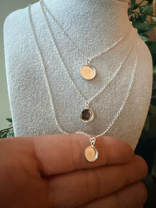 Sterling Silver Round Memorial Charm Pendant