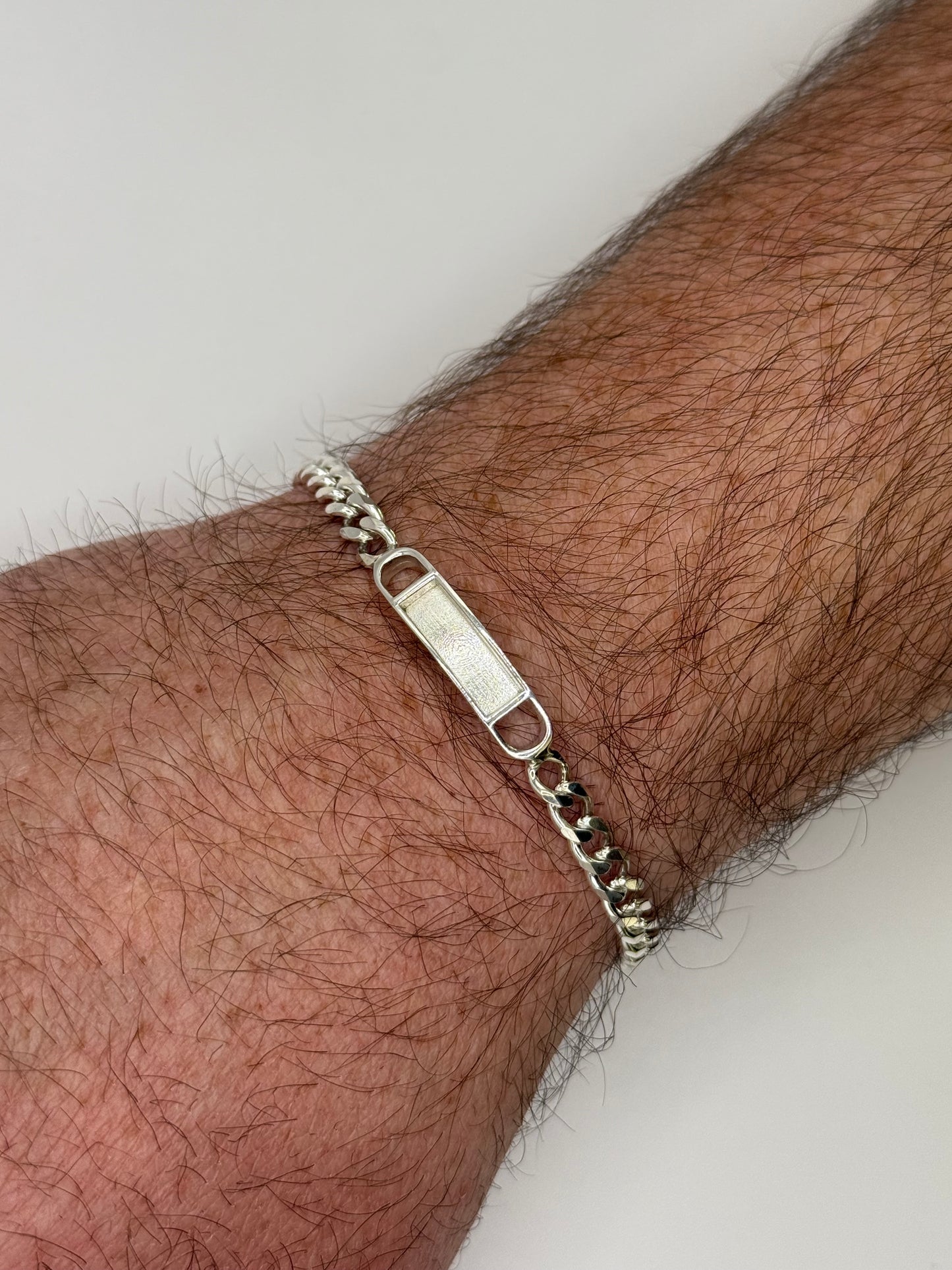 Silver Curb Chain Memorial Bracelet
