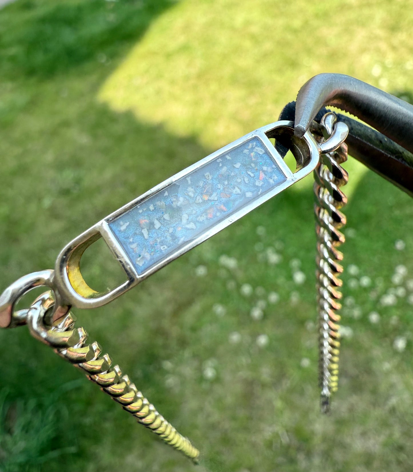 Silver Curb Chain Memorial Bracelet