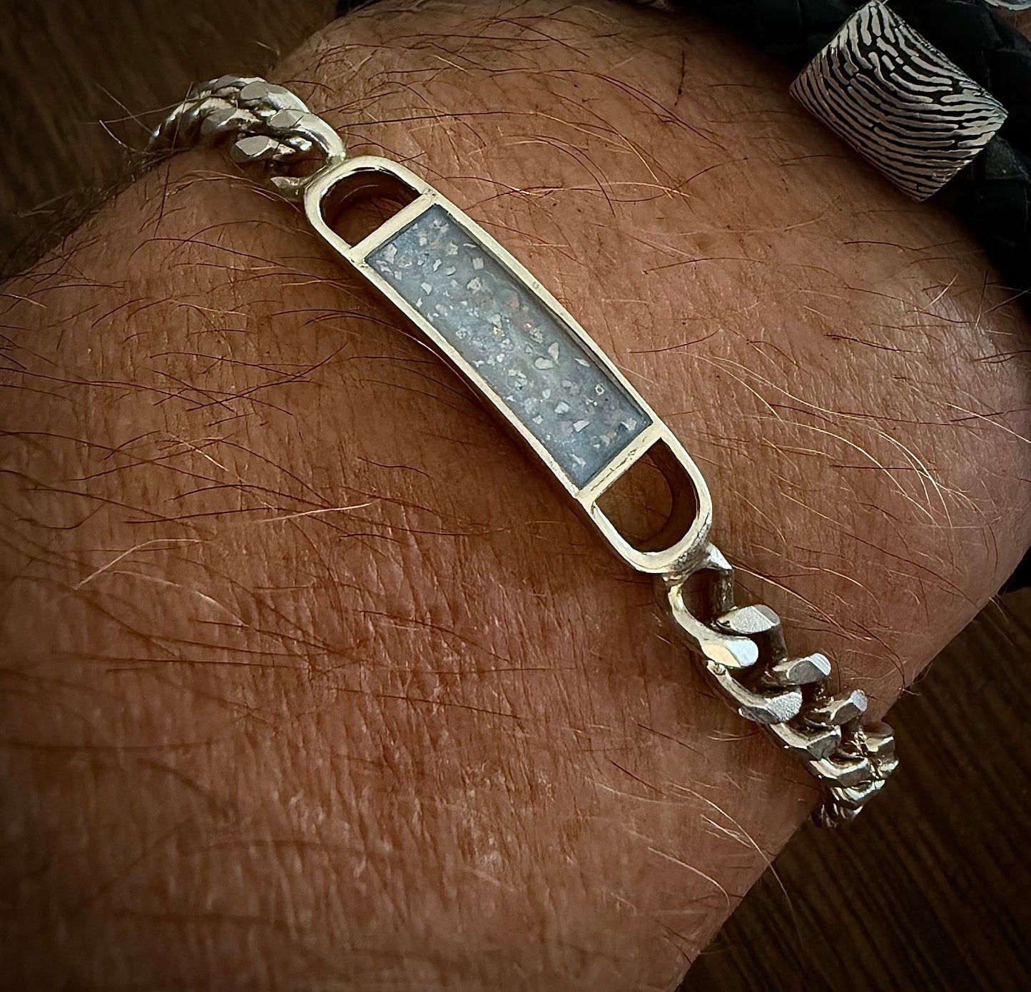 Silver Curb Chain Memorial Bracelet