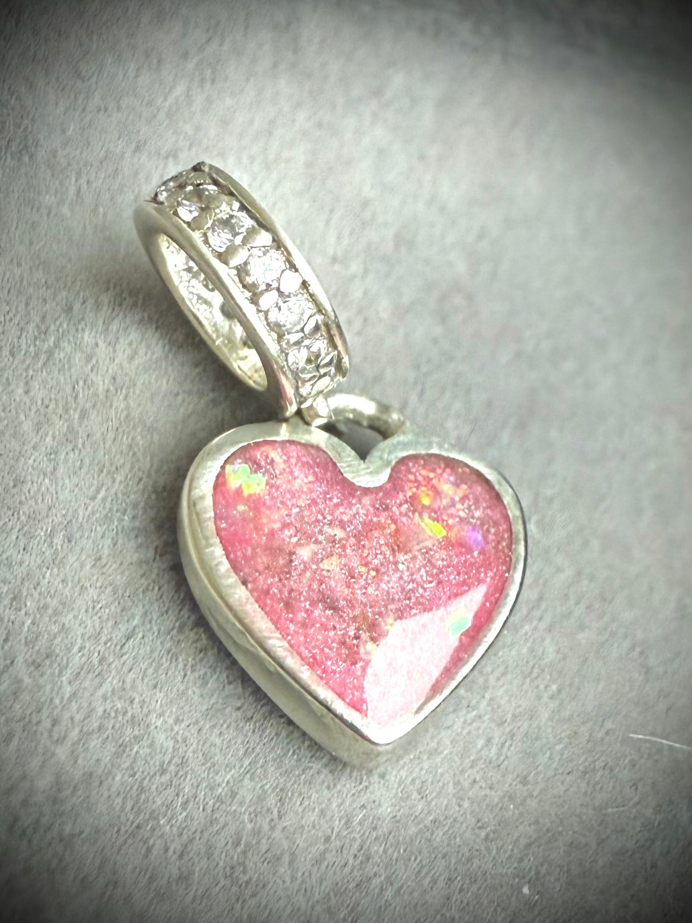Silver Mini Heart Memorial Charm