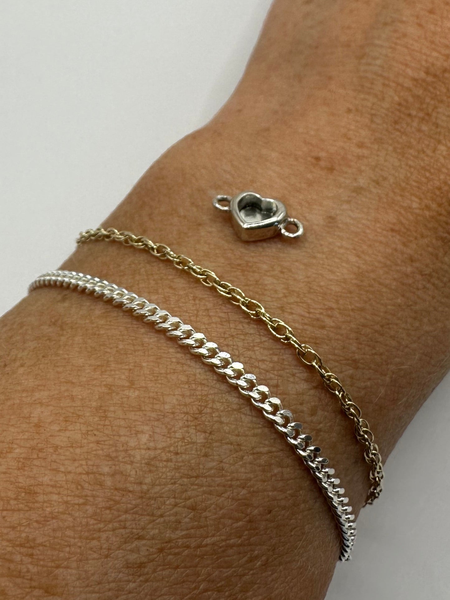 Silver Mini Heart Connector