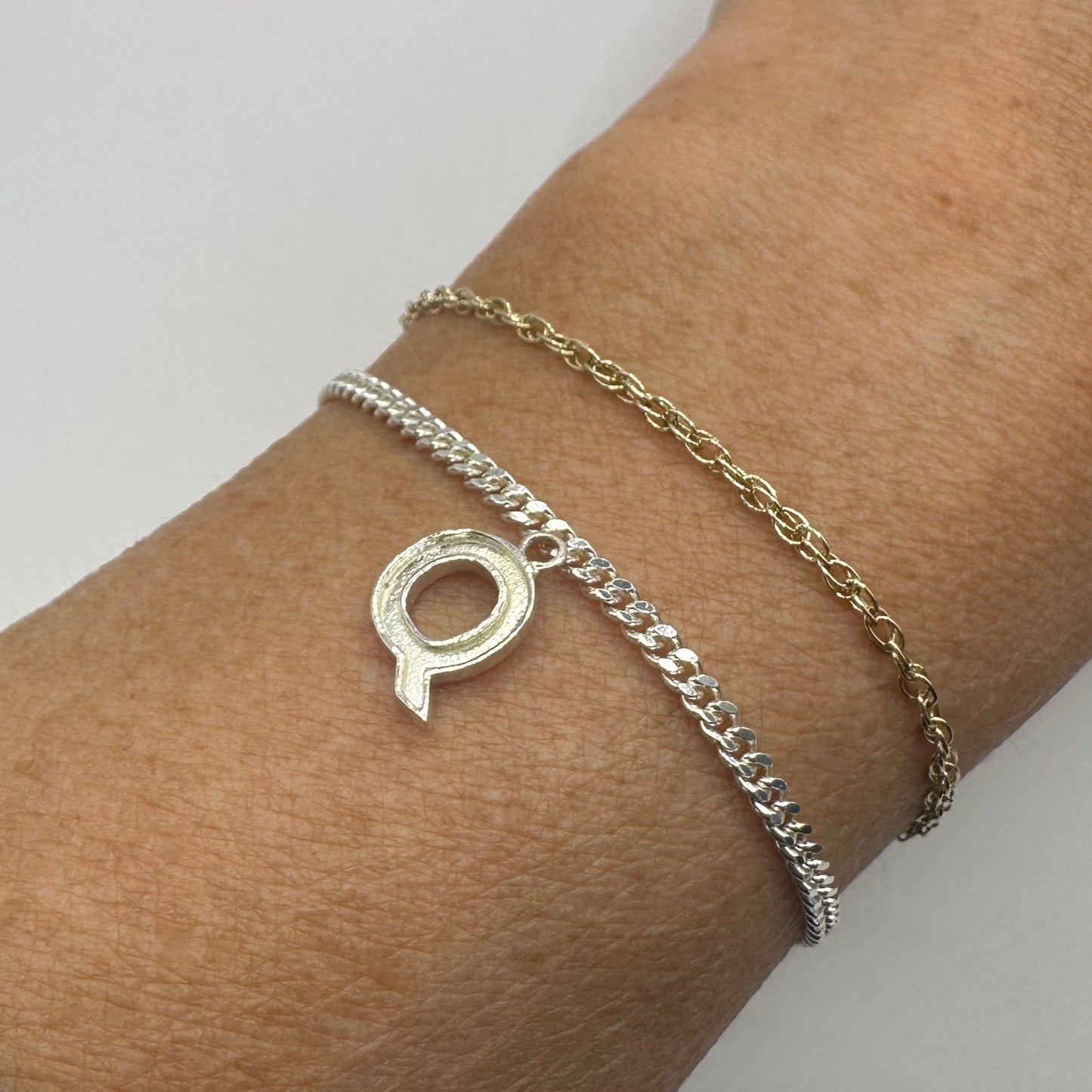 Silver Mini Initial Charms