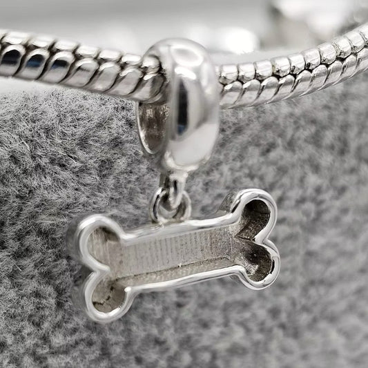 Silver Bone Memorial Charm