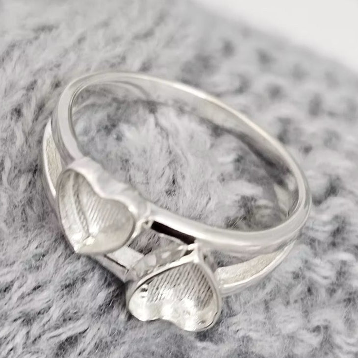 Silver Double Heart Ring