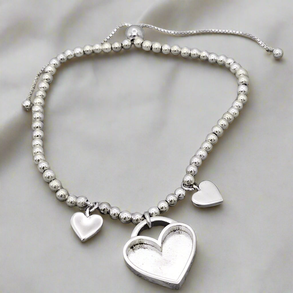Triple Heart Adjustable Slider Bracelet