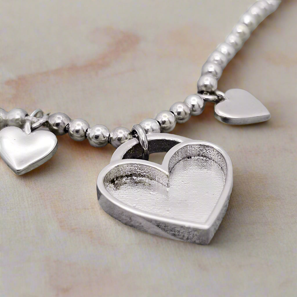 Triple Heart Adjustable Slider Bracelet
