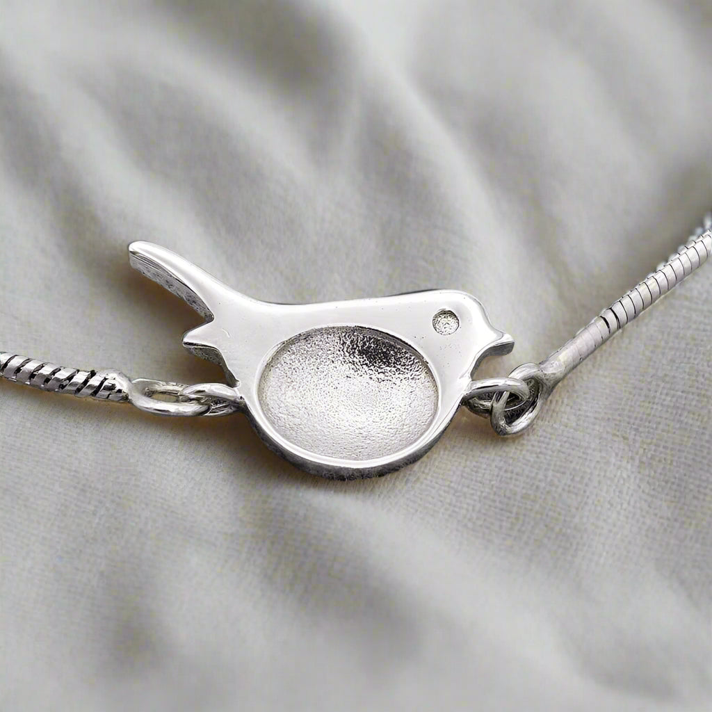 Silver Robin Adjustable Slider Bracelet