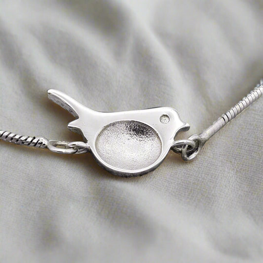 Silver Robin Adjustable Slider Bracelet