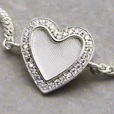 Silver Cubic Zirconia Heart Bracelet