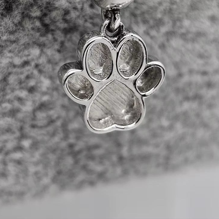 Silver Paw Print Memorial Charm