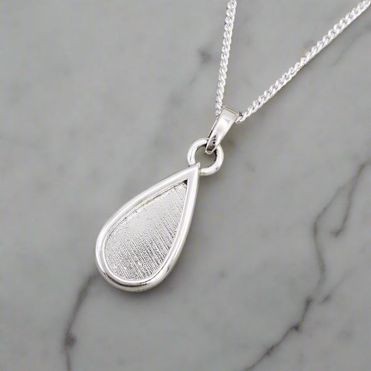 Sterling Silver Teardrop Memorial Pendant