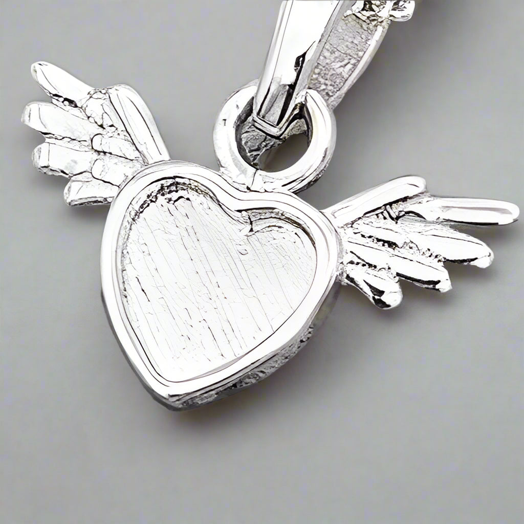 Silver Mini Cupid Heart Charm
