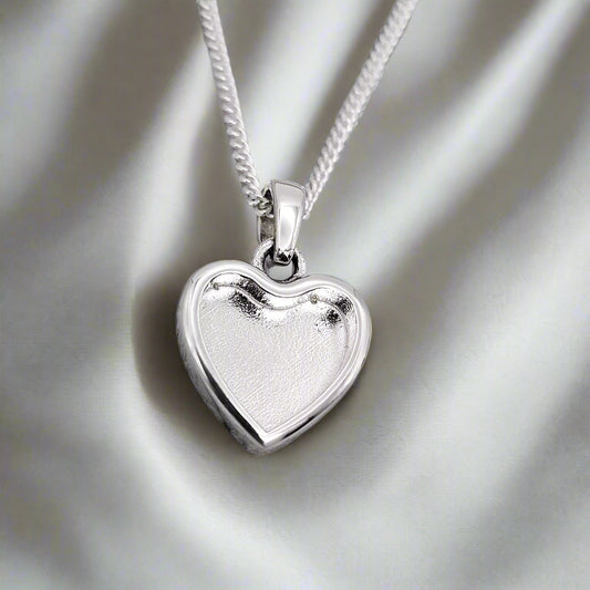 Sterling Silver Bold Heart Memorial Pendant