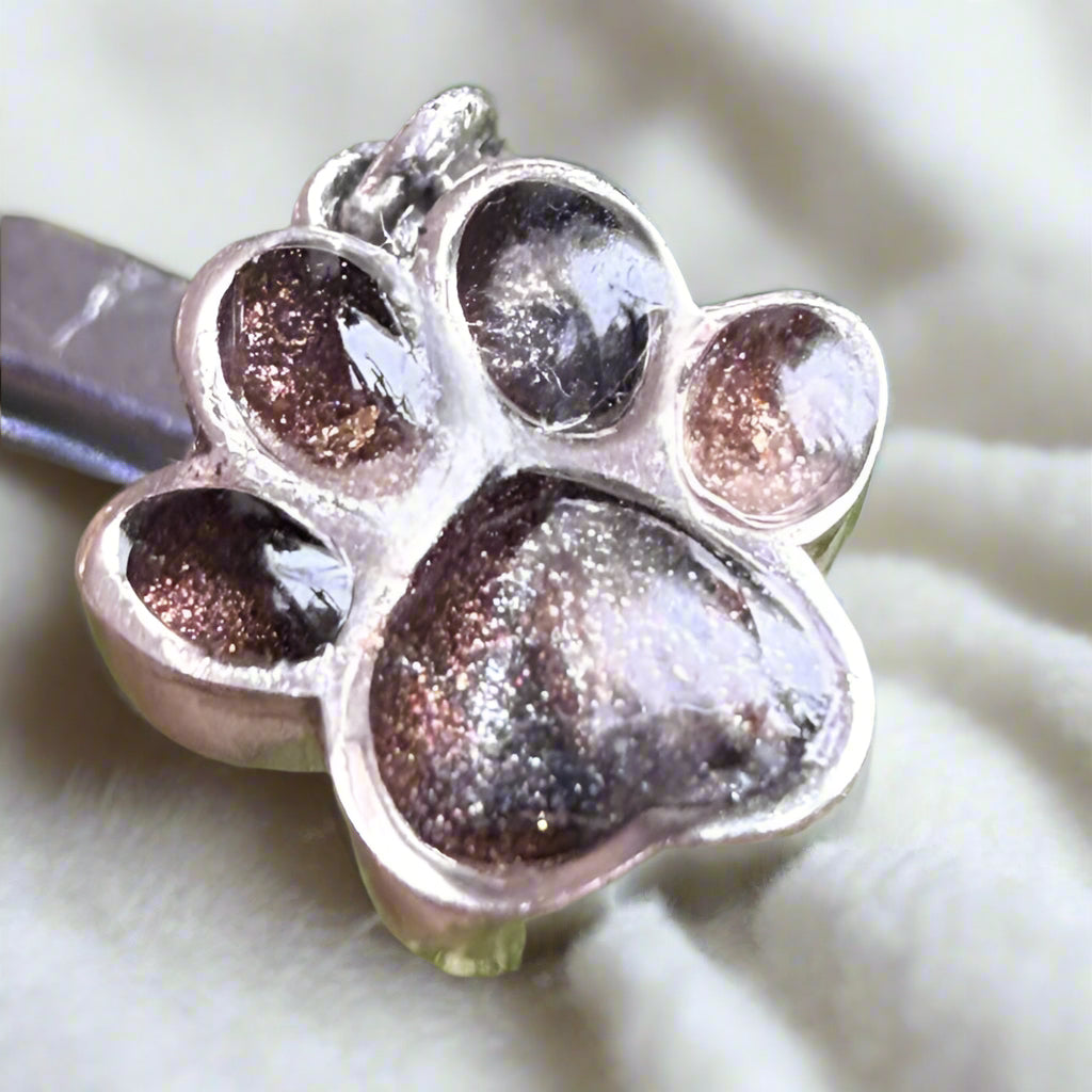 Silver Paw Print Memorial Charm