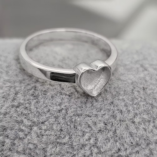 Sterling Silver Plain Heart Band Ring