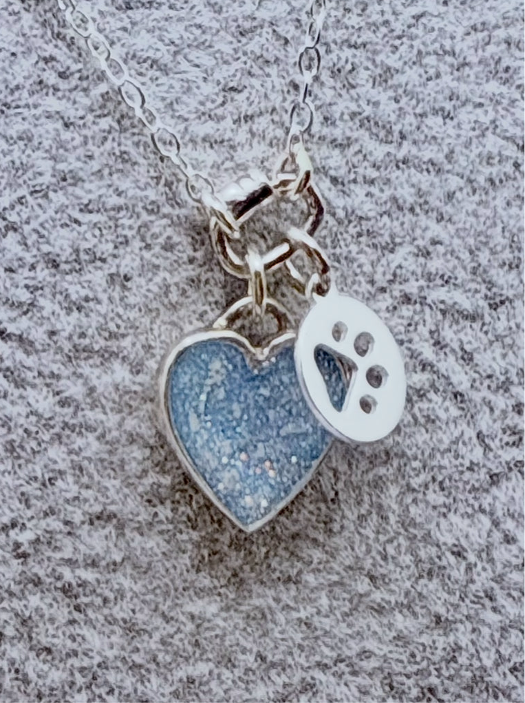 Silver Drop Heart Charm