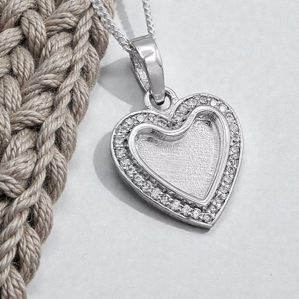Mini Sterling Silver Cubic Zirconia Heart Pendant