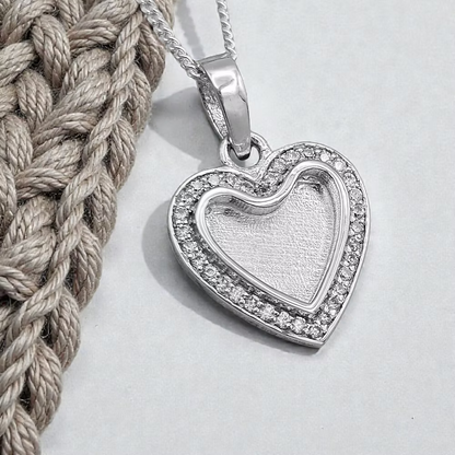 Mini Sterling Silver Cubic Zirconia Heart Pendant