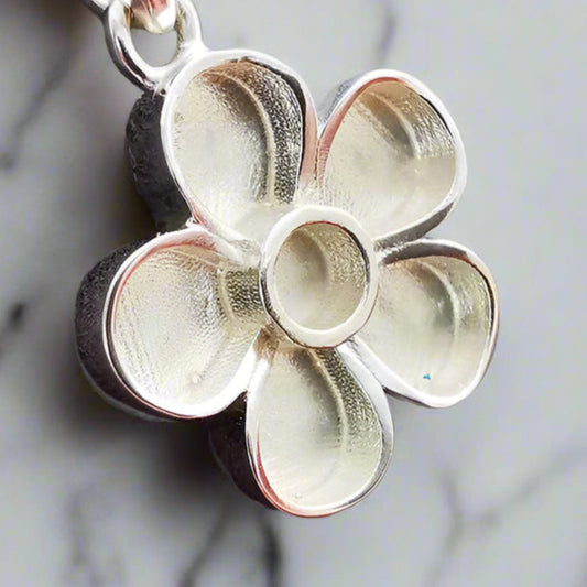 Silver Flower Memorial Charm