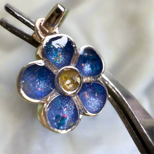 Silver Flower Memorial Charm
