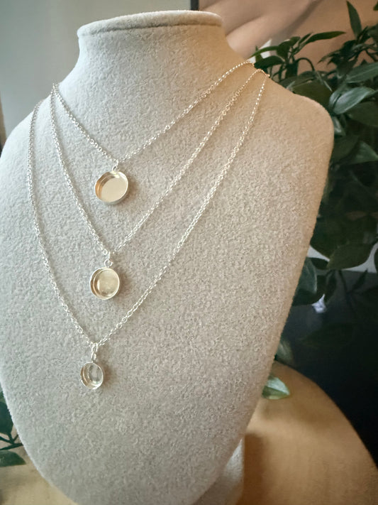 Sterling Silver Round Memorial Charm Pendant