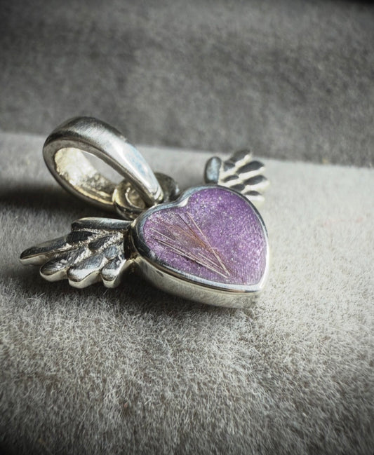 Sterling Silver Mini Cupid Heart Memorial Pendant