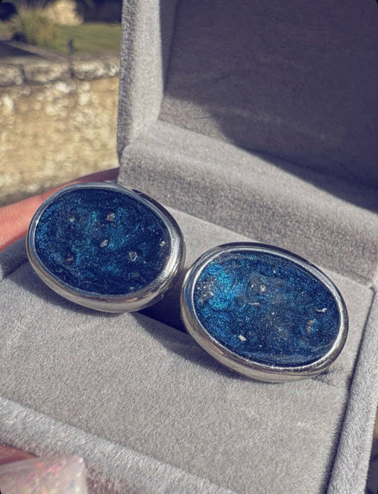 Oval Heavyweight Memorial Ashes Cufflinks