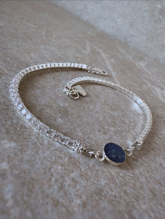 Cubic Zirconia Tennis Chain Memorial Bracelet