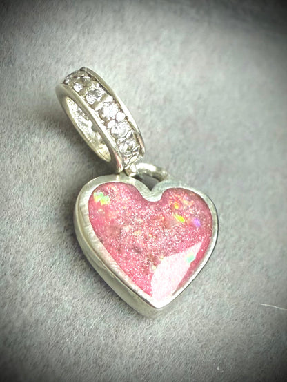 Silver Mini Heart Memorial Charm