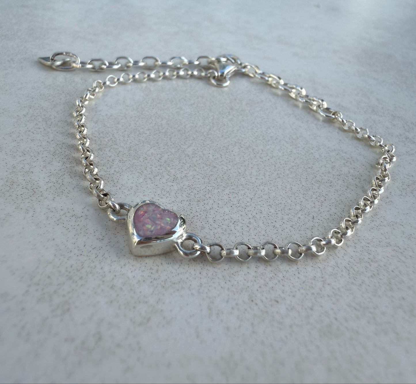 Small Bold Heart Bracelet with Adjustable Belcher Chain