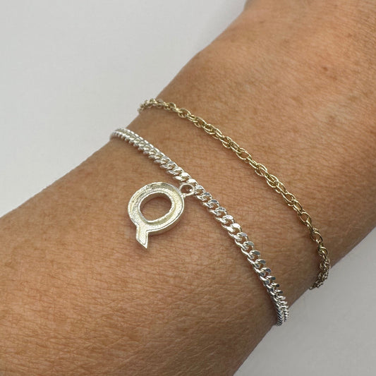 Silver Mini Initial Charms