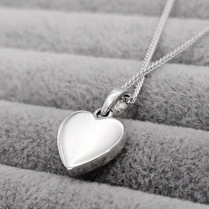 Sterling Silver Bold Heart Memorial Pendant