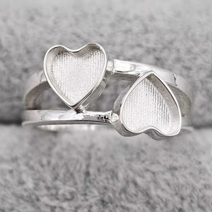 Silver Double Heart Ring