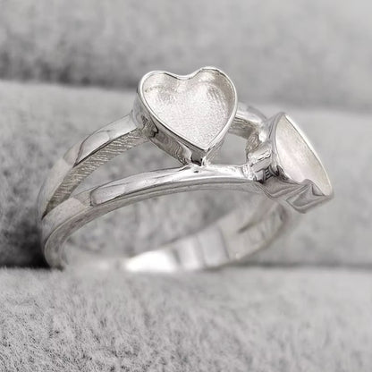 Silver Double Heart Ring