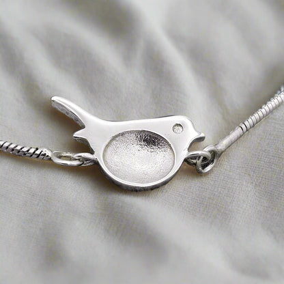 Silver Robin Adjustable Slider Bracelet
