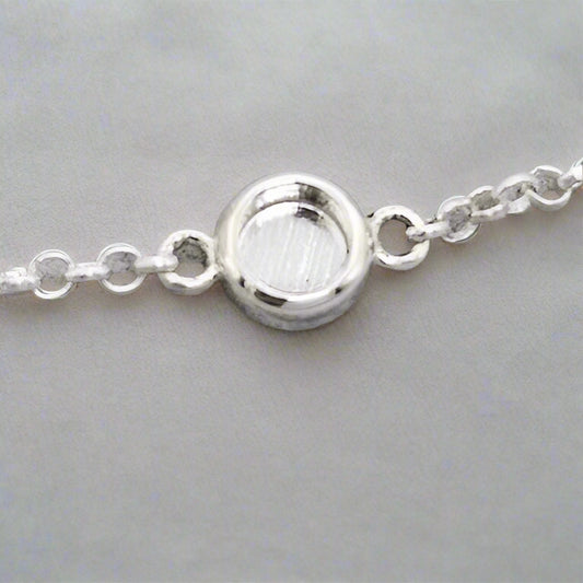 Silver Deep Round Connector