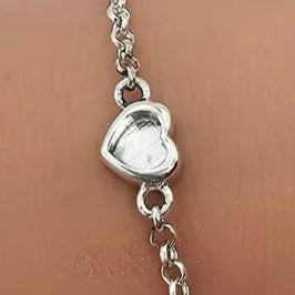 Silver Mini Heart Connector