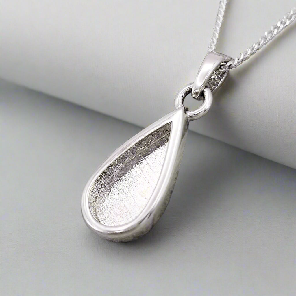 Sterling Silver Teardrop Memorial Pendant