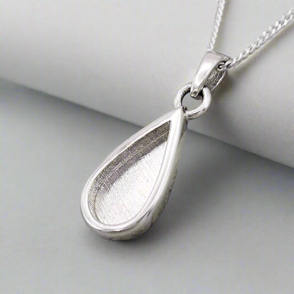 Sterling Silver Teardrop Memorial Pendant
