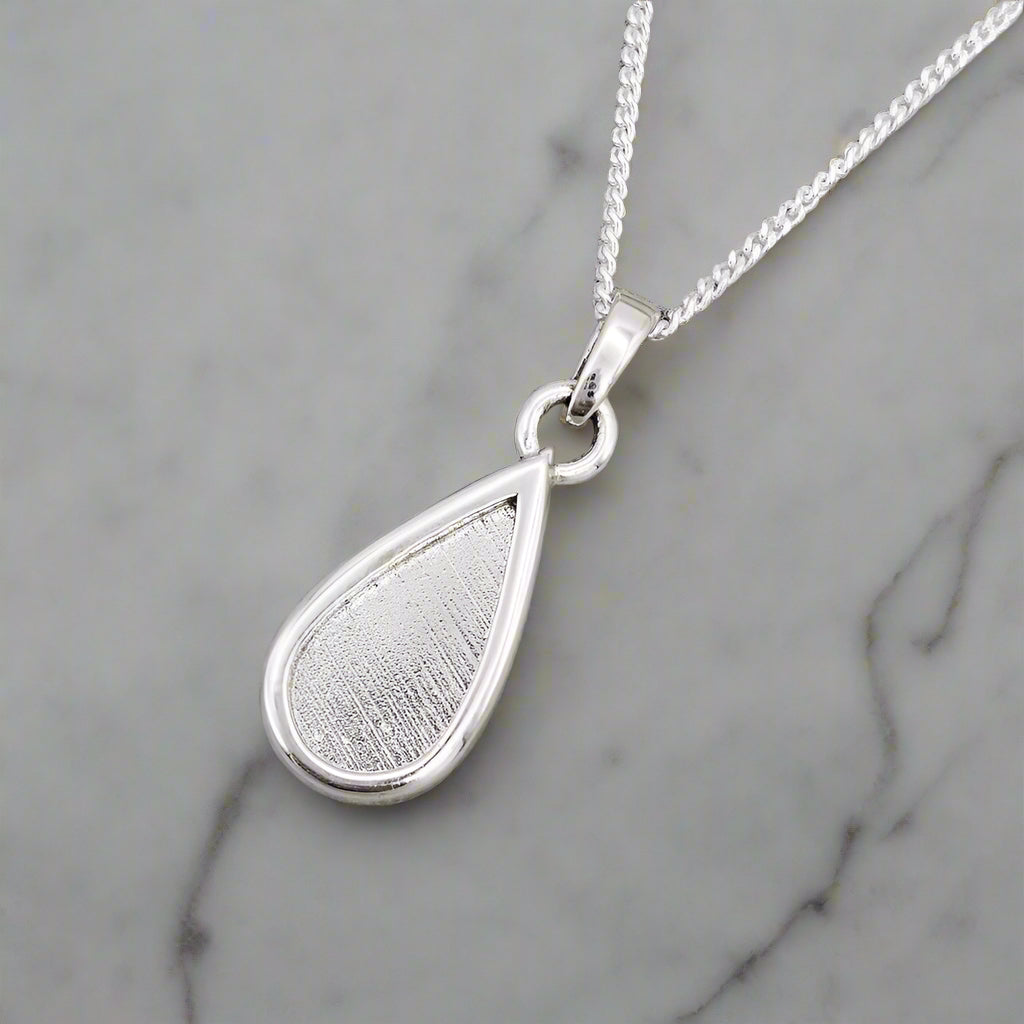 Sterling Silver Teardrop Memorial Pendant