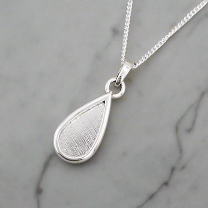 Sterling Silver Teardrop Memorial Pendant
