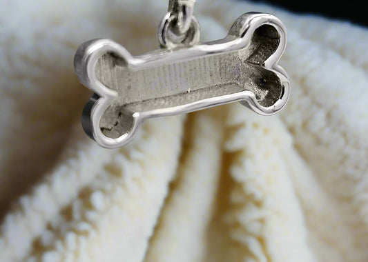 Silver Dog Bone Memorial Charm