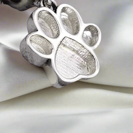 Silver Paw Print Memorial Charm