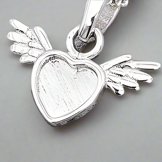 Silver Mini Cupid Heart Charm
