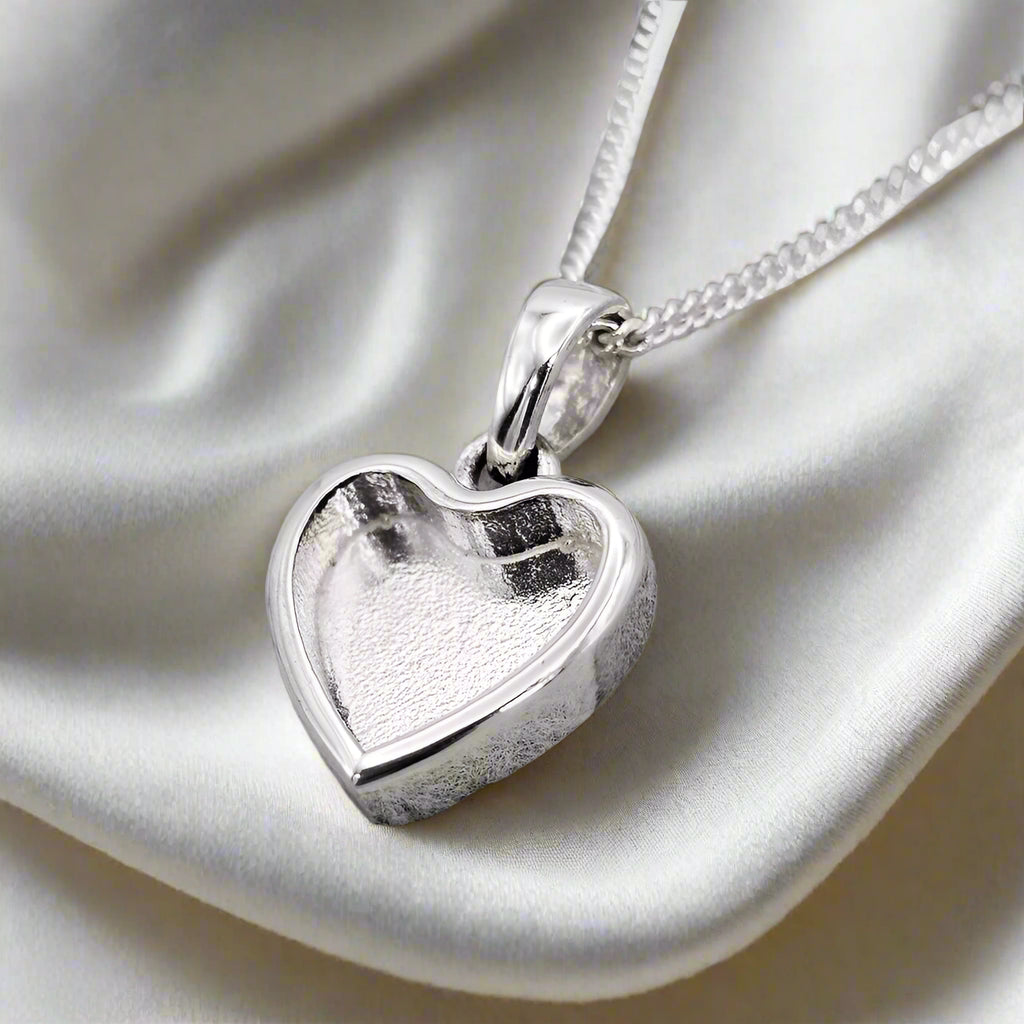 Sterling Silver Bold Heart Memorial Pendant