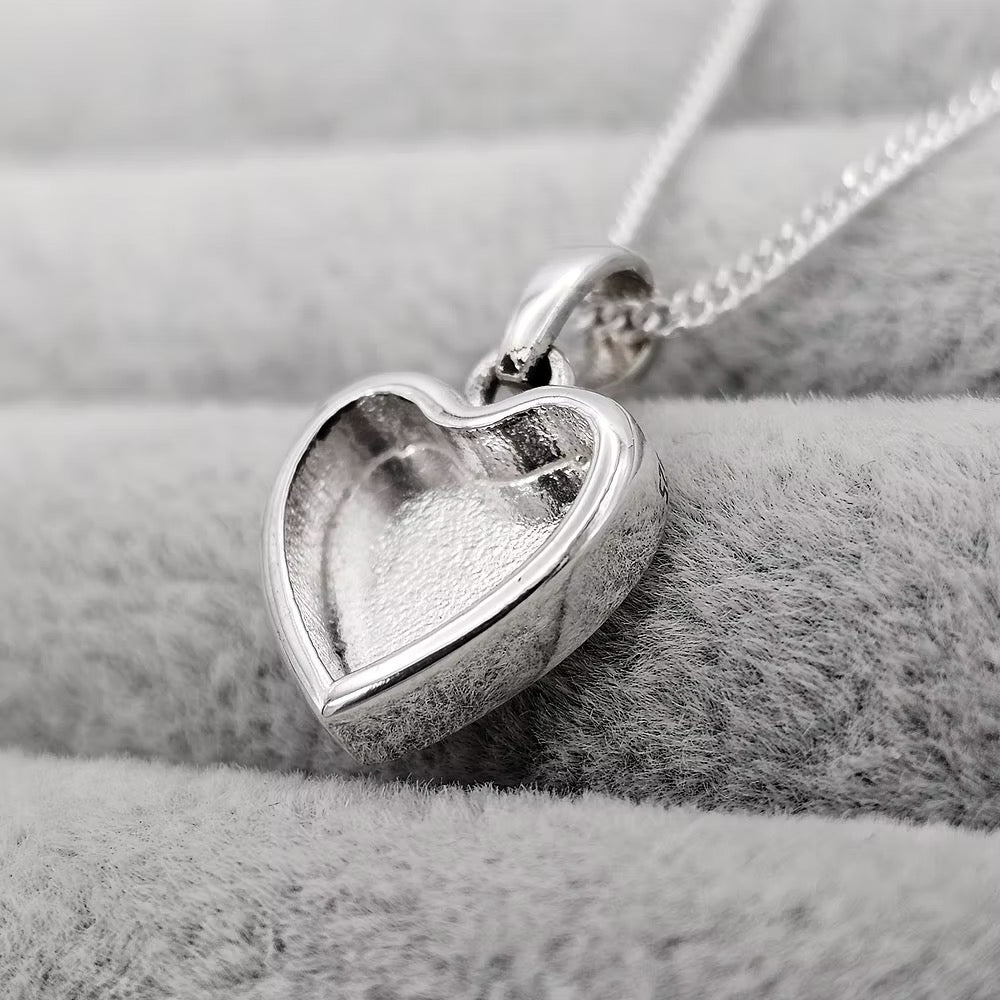 Sterling Silver Bold Heart Memorial Pendant