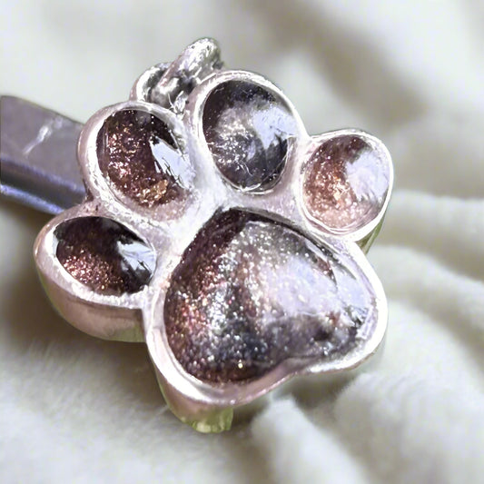 Silver Paw Print Memorial Charm